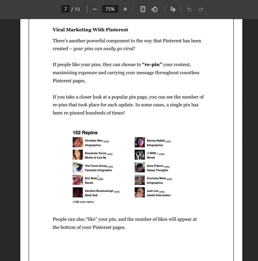 Example of outdated Pinterest interface shown inside some older IDPLR product.