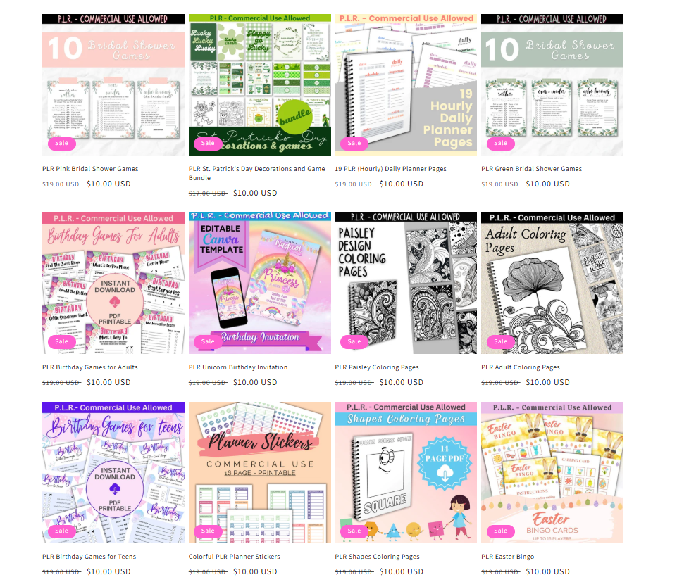 plr printables store