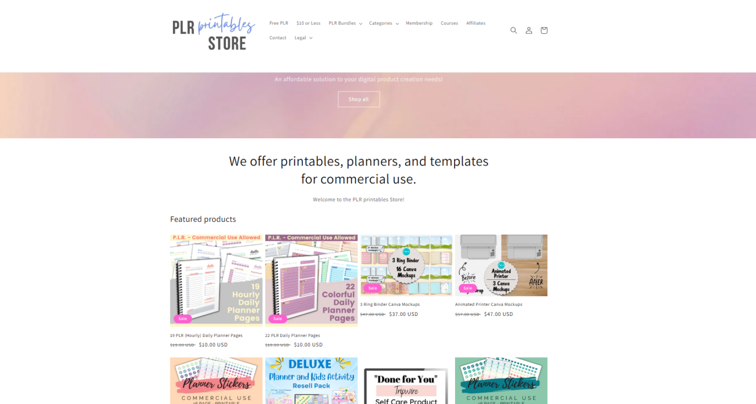 plr printables store
